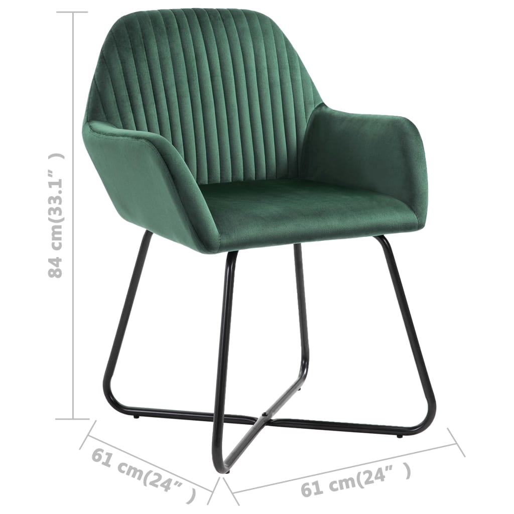 Dining Chairs 4 pcs Green Velvet