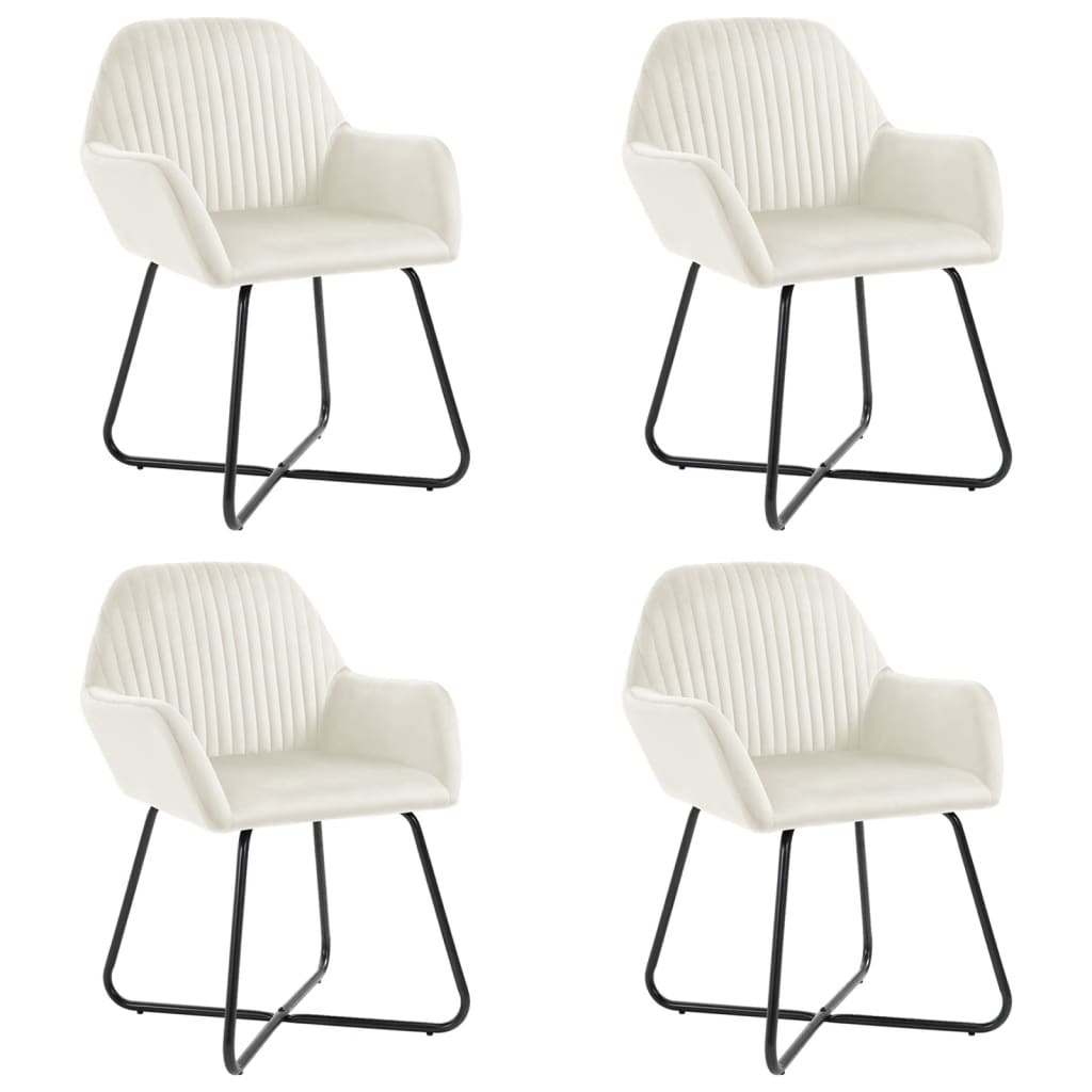 Dining Chairs 4 pcs Cream Velvet
