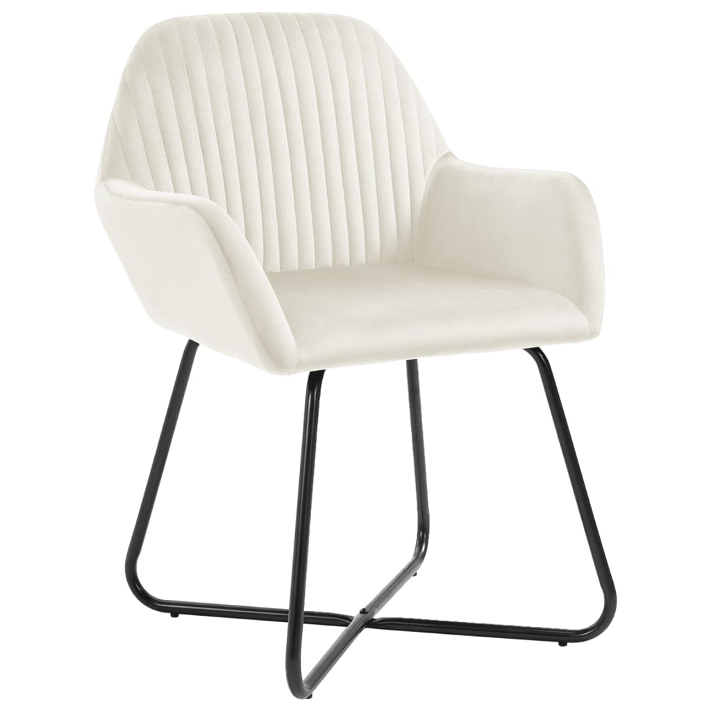 Dining Chairs 4 pcs Cream Velvet