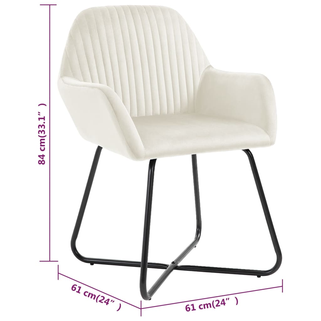 Dining Chairs 4 pcs Cream Velvet