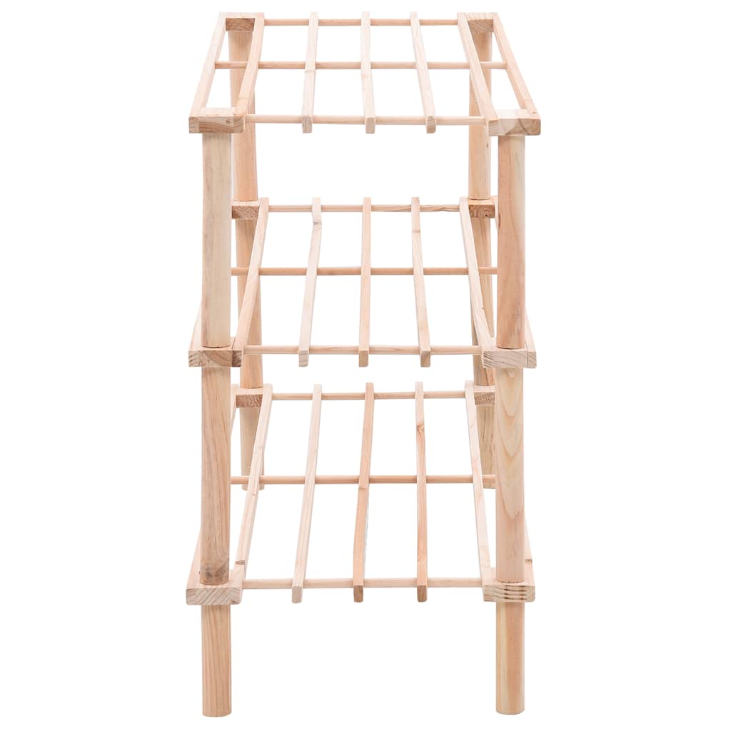 3-Tier Shoe Rack Solid Fir Wood