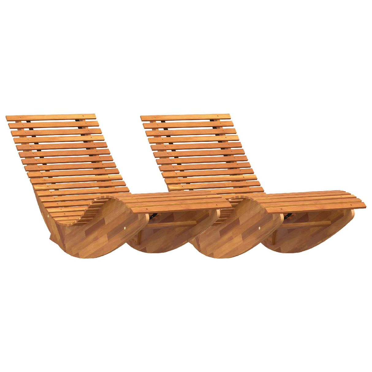 Rocking Sun Loungers 2 pcs Solid Wood Acacia