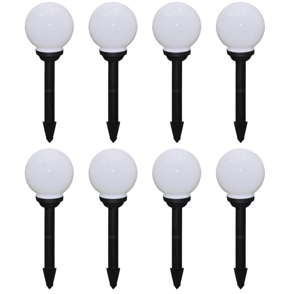 Outdoor Pathway Lamps 8 pcs LED 15 cm with Ground Spike