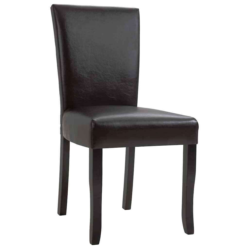 Dining Chairs 6 pcs Dark Brown Faux Leather