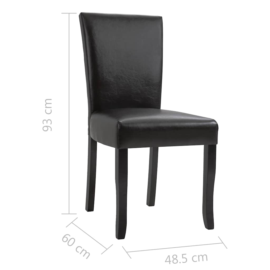 Dining Chairs 6 pcs Dark Brown Faux Leather