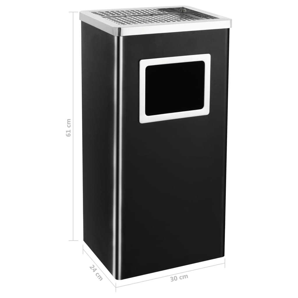 Ashtray Dustbin Hotel 45 L Steel Black