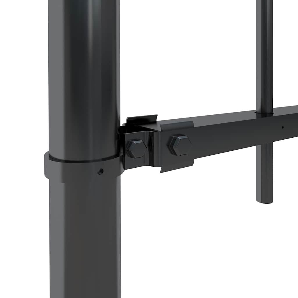 Garden Fence with Spear Top Steel 714.5x60 cm Black
