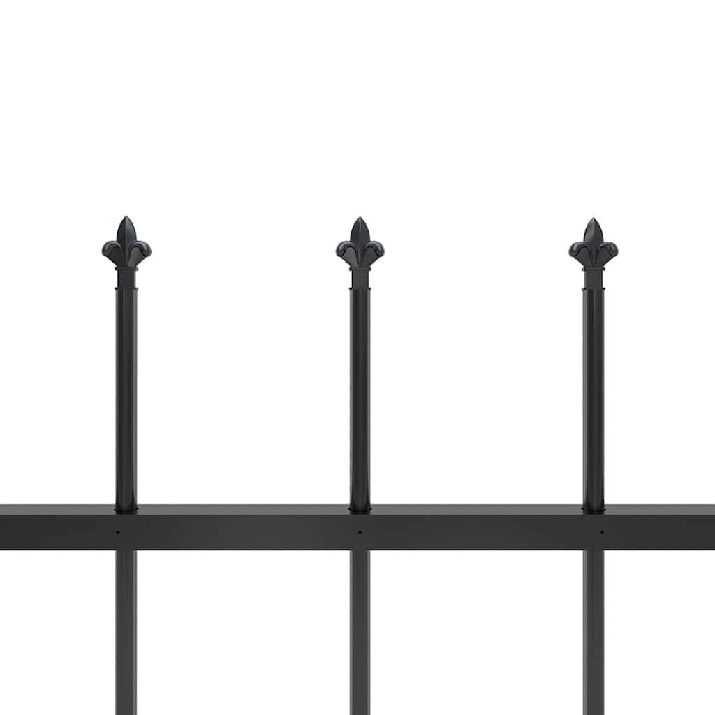 Garden Fence with Spear Top Steel 1781.5x60 cm Black