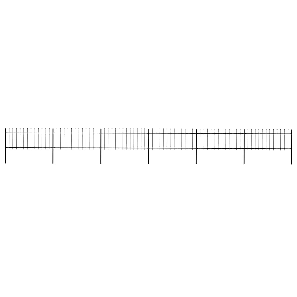 Garden Fence with Spear Top Steel 1005x80 cm Black