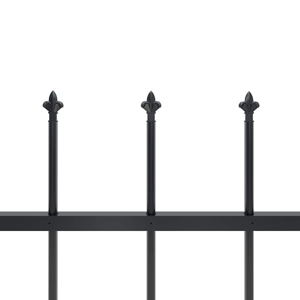 Garden Fence with Spear Top Steel 1603.5x120 cm Black