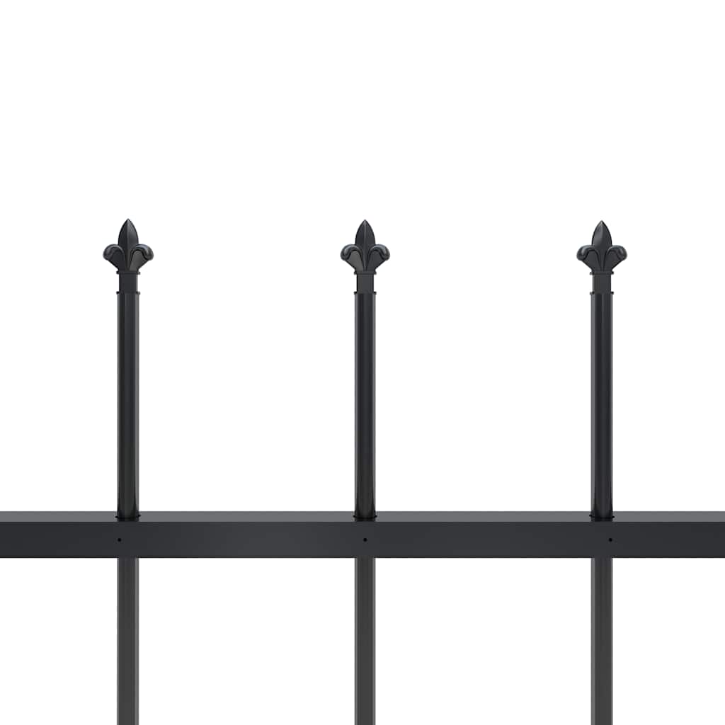 Garden Fence with Spear Top Steel 1781.5x150 cm Black