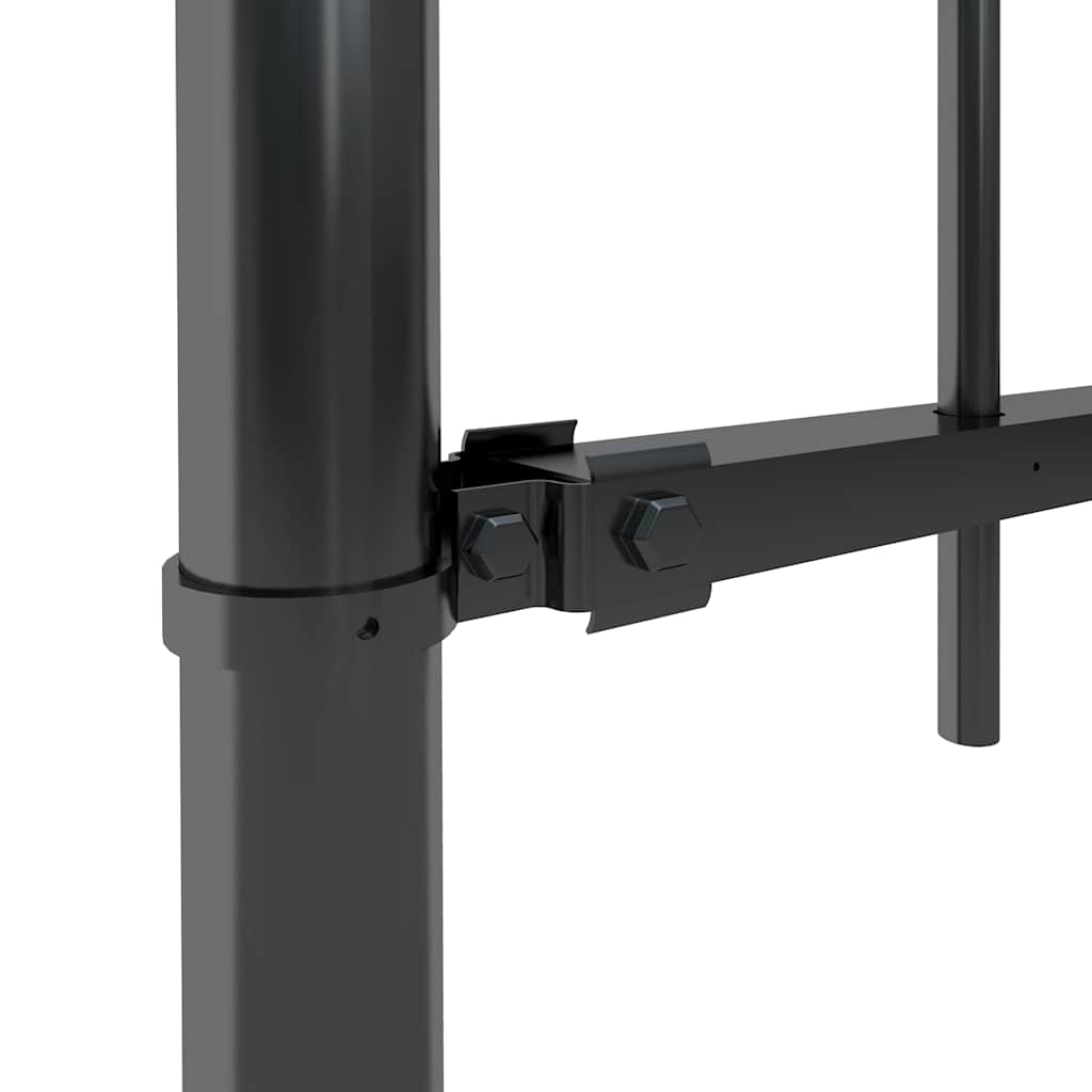 Garden Fence with Hoop Top Steel 337x150 cm Black