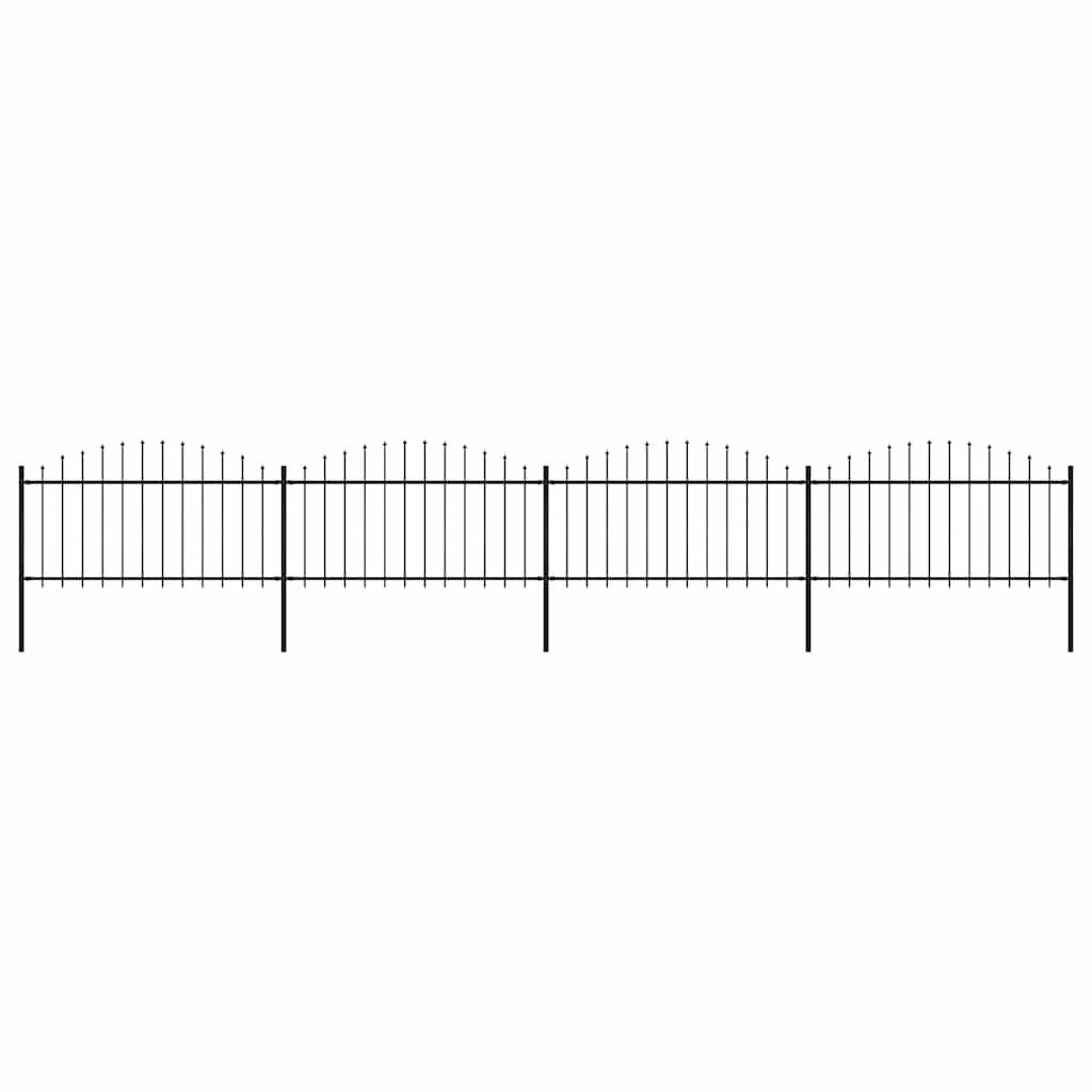 Garden Fence with Spear Top Steel 671x150 cm Black