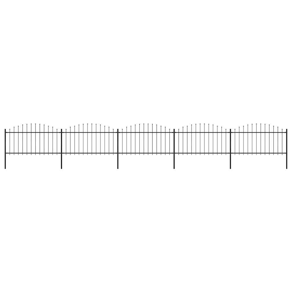 Garden Fence with Spear Top Steel 838x150 cm Black