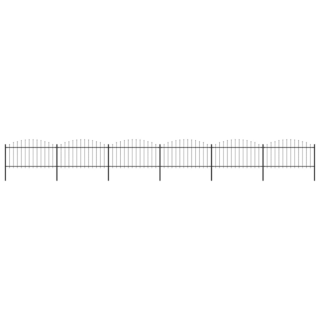 Garden Fence with Spear Top Steel 1005x150 cm Black