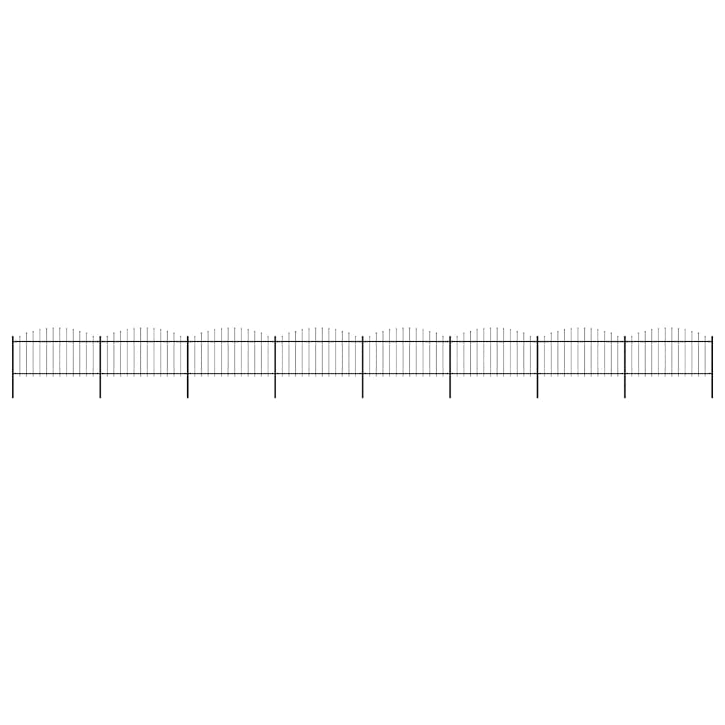 Garden Fence with Spear Top Steel 1339x150 cm Black