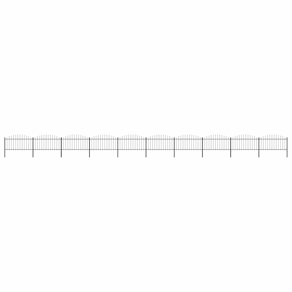Garden Fence with Spear Top Steel 1673x150 cm Black
