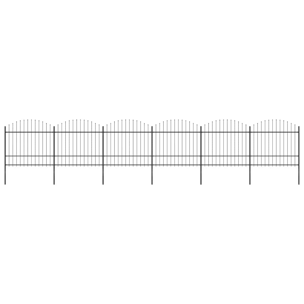 Garden Fence with Spear Top Steel 1005x175 cm Black