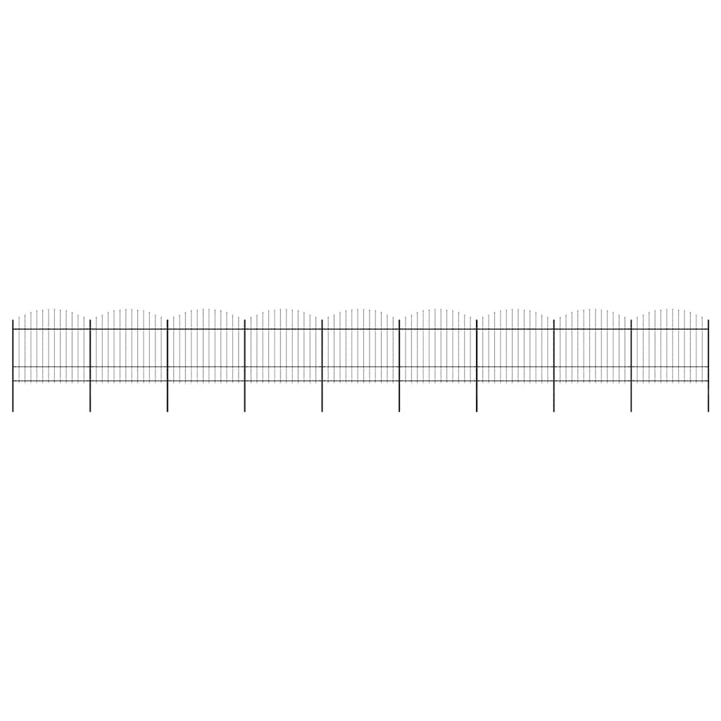 Garden Fence with Spear Top Steel 1603,5x175 cm Black (9x144944)