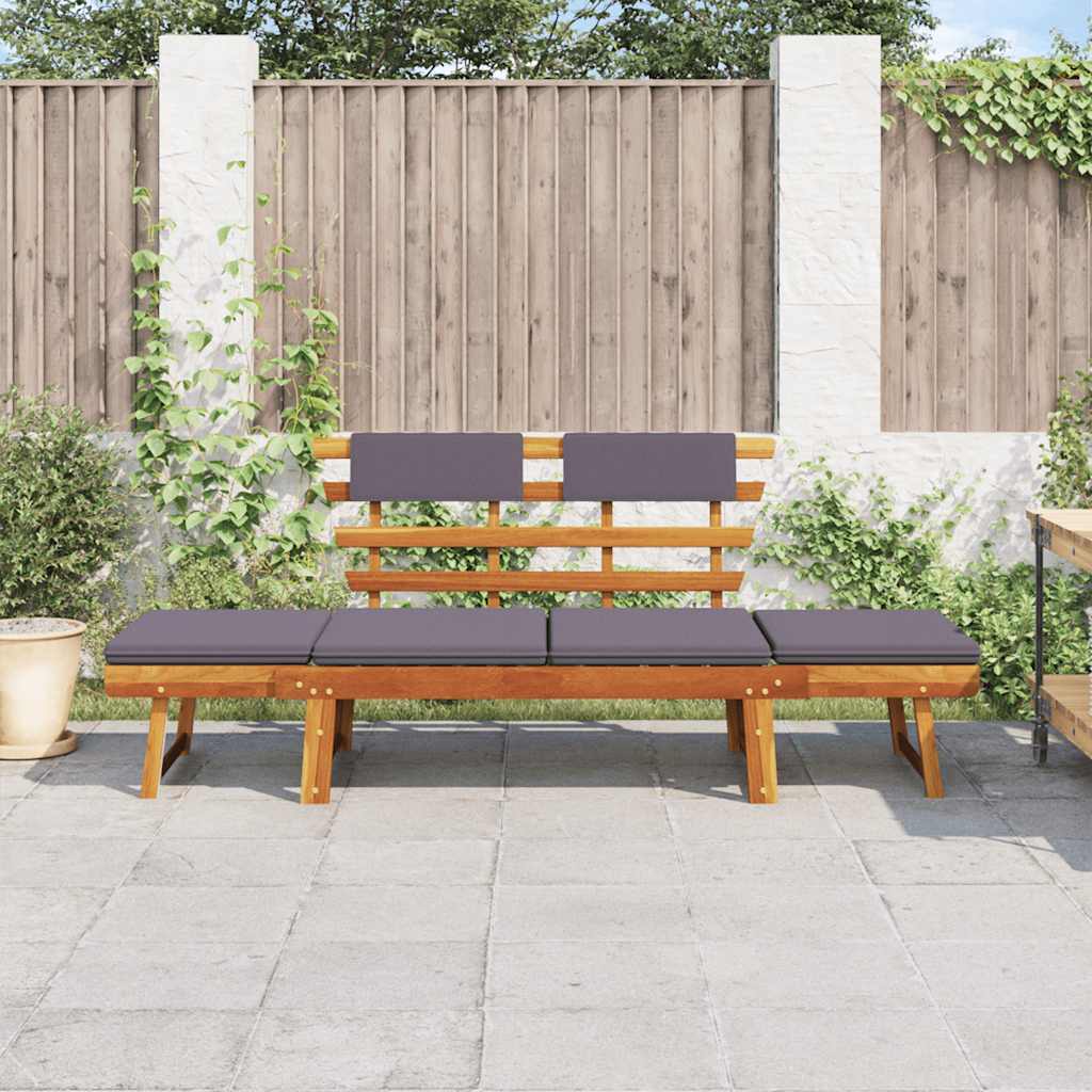 2-in-1 Garden Daybed with Cushion 190 cm Solid Acacia Wood