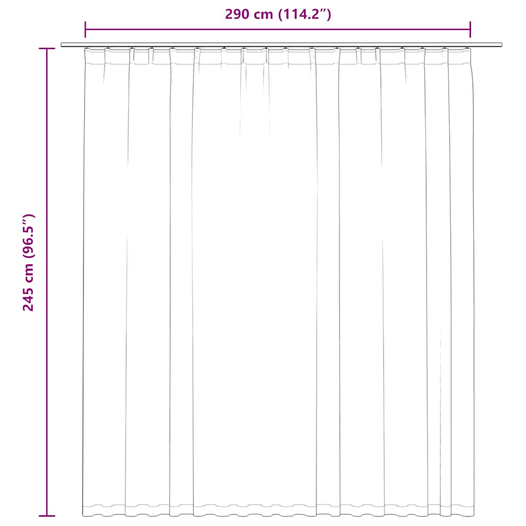 Blackout Curtain with Hooks Anthracite 290x245 cm