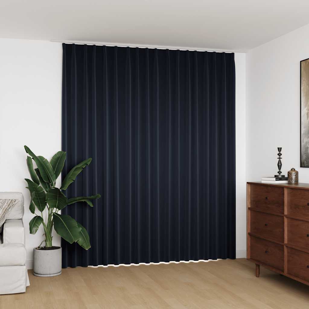 Blackout Curtain with Hooks Anthracite 290x245 cm