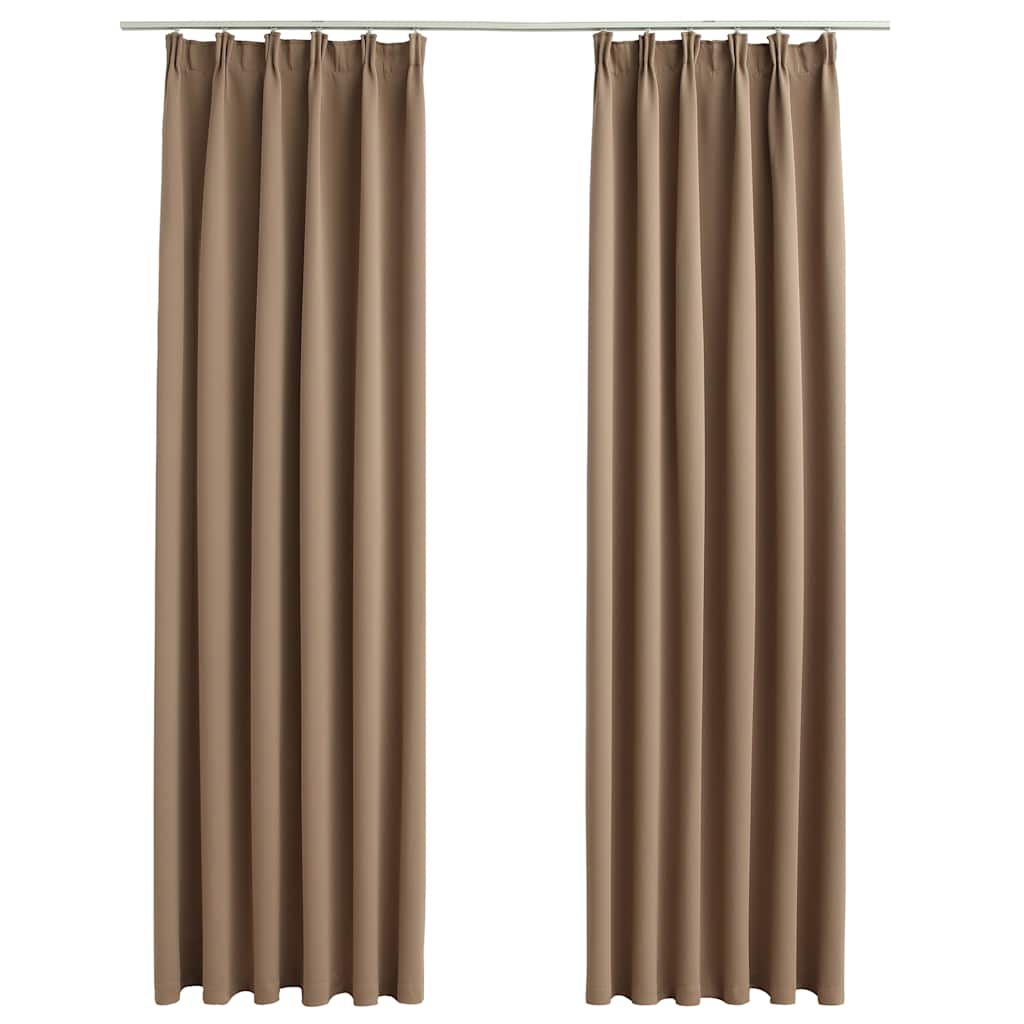 Blackout Curtains with Hooks 2 pcs Taupe 140x245 cm