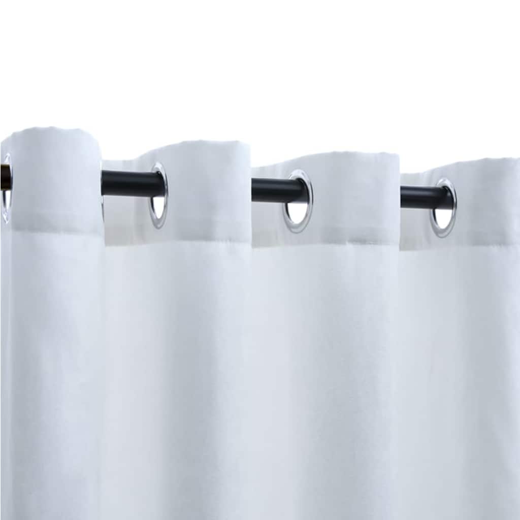 Blackout Curtains with Metal Rings 2 pcs Off White 140x225 cm