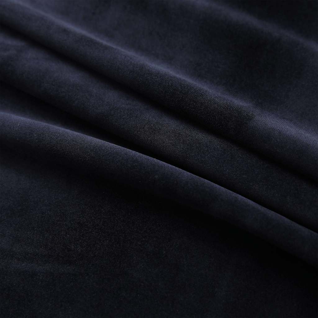 Blackout Curtain with Metal Rings Velvet Black 290x245 cm