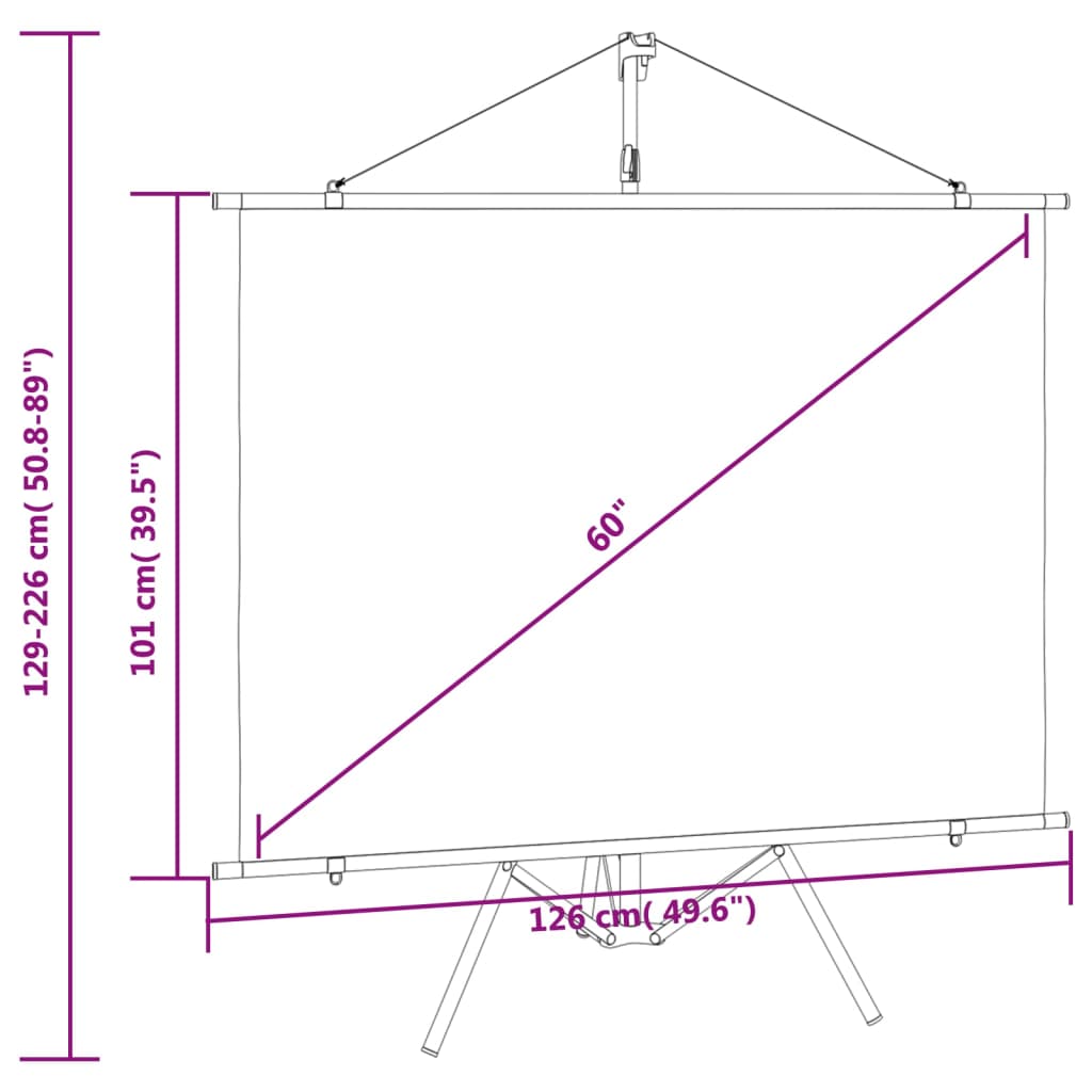 Projection Screen with Tripod 60" 4:3