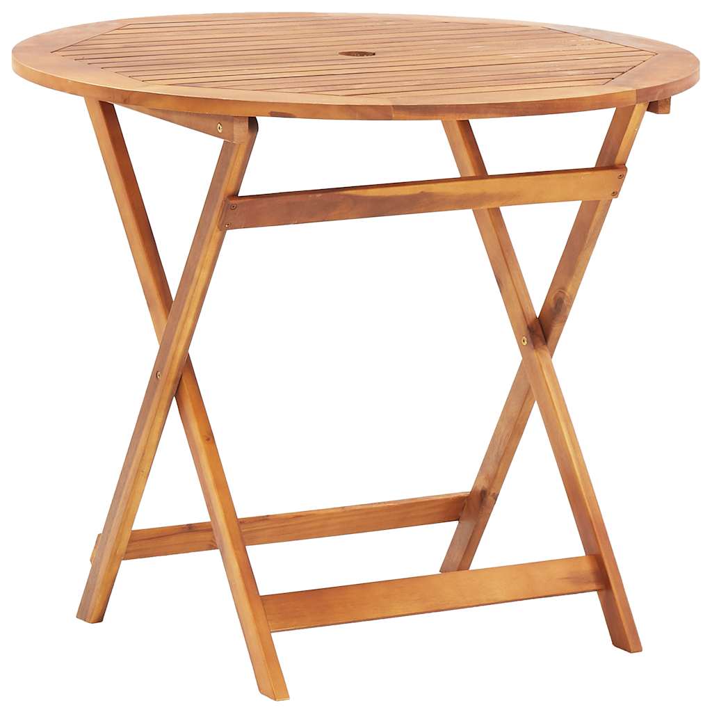 Folding Garden Table 90x75 cm Solid Acacia Wood