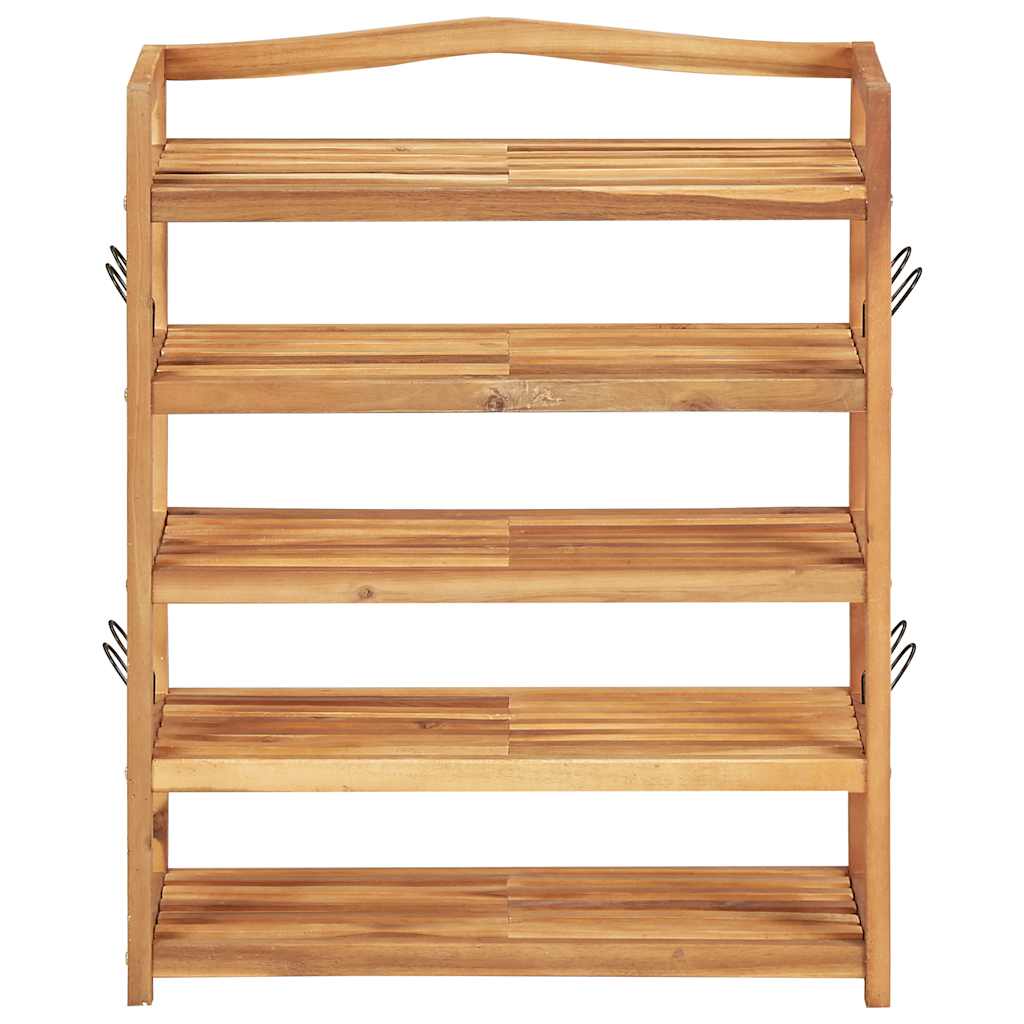 5-Tier Shoe Rack 64x26x80 cm Solid Acacia Wood