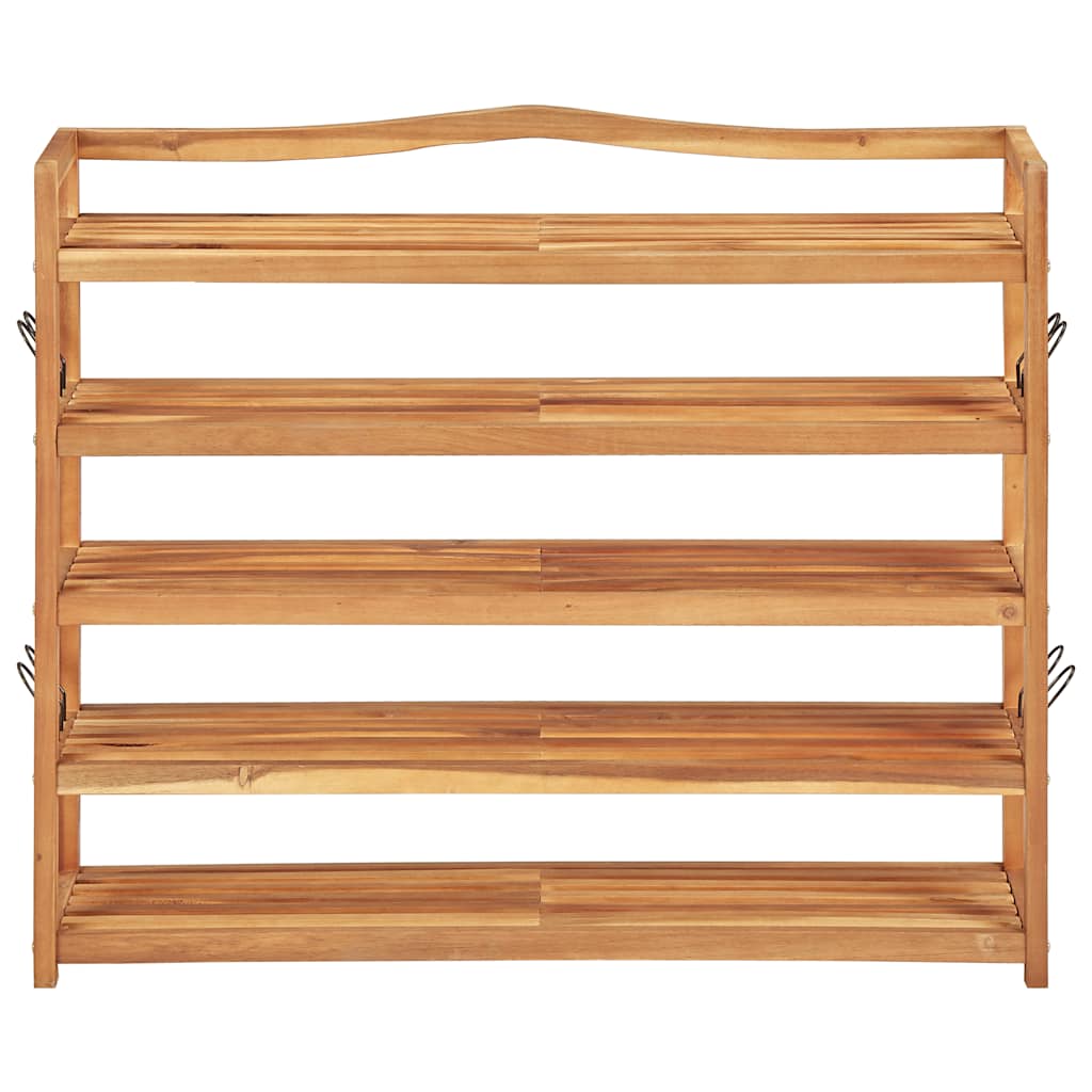 5-Tier Shoe Rack 95x26x80 cm Solid Acacia Wood