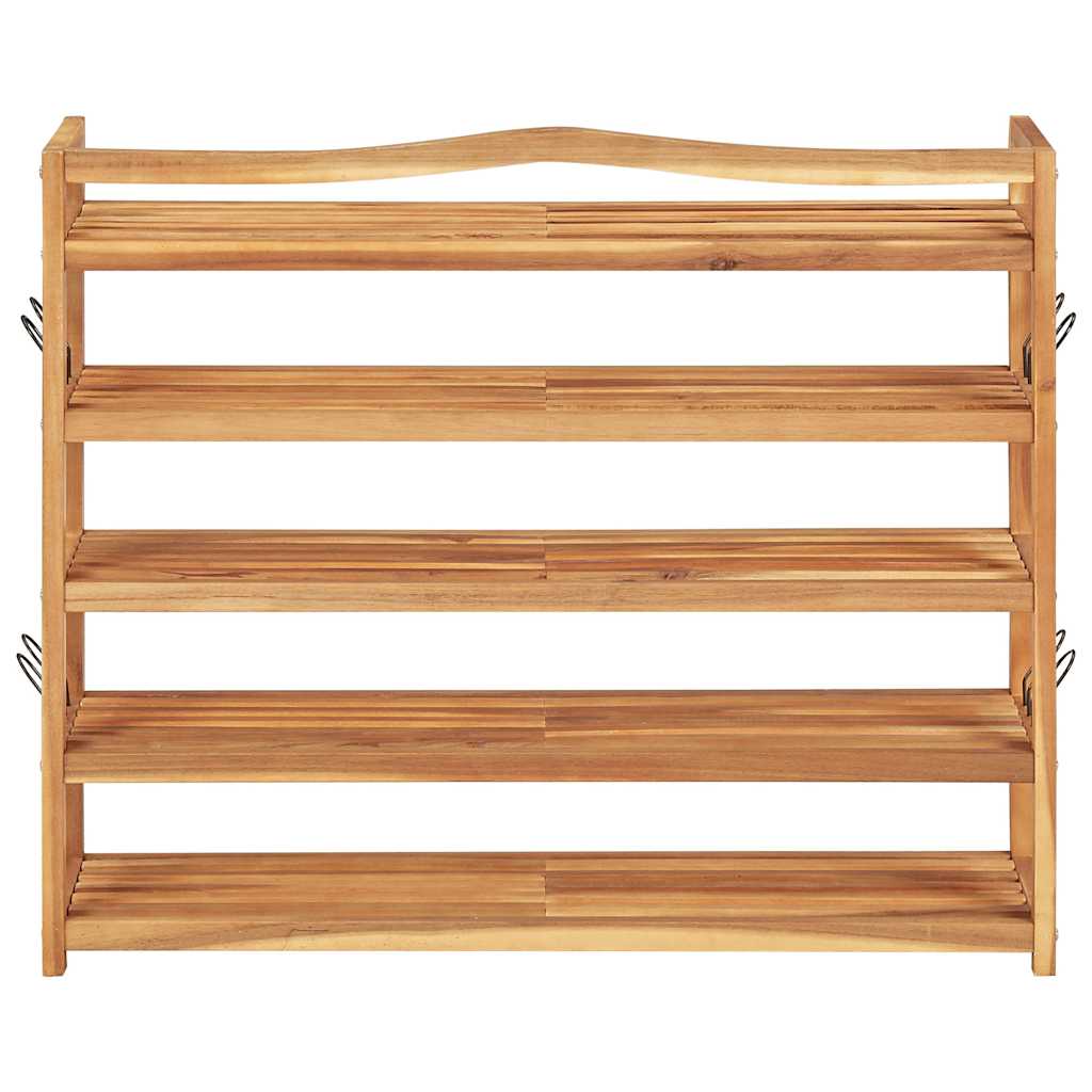 5-Tier Shoe Rack 95x26x80 cm Solid Acacia Wood