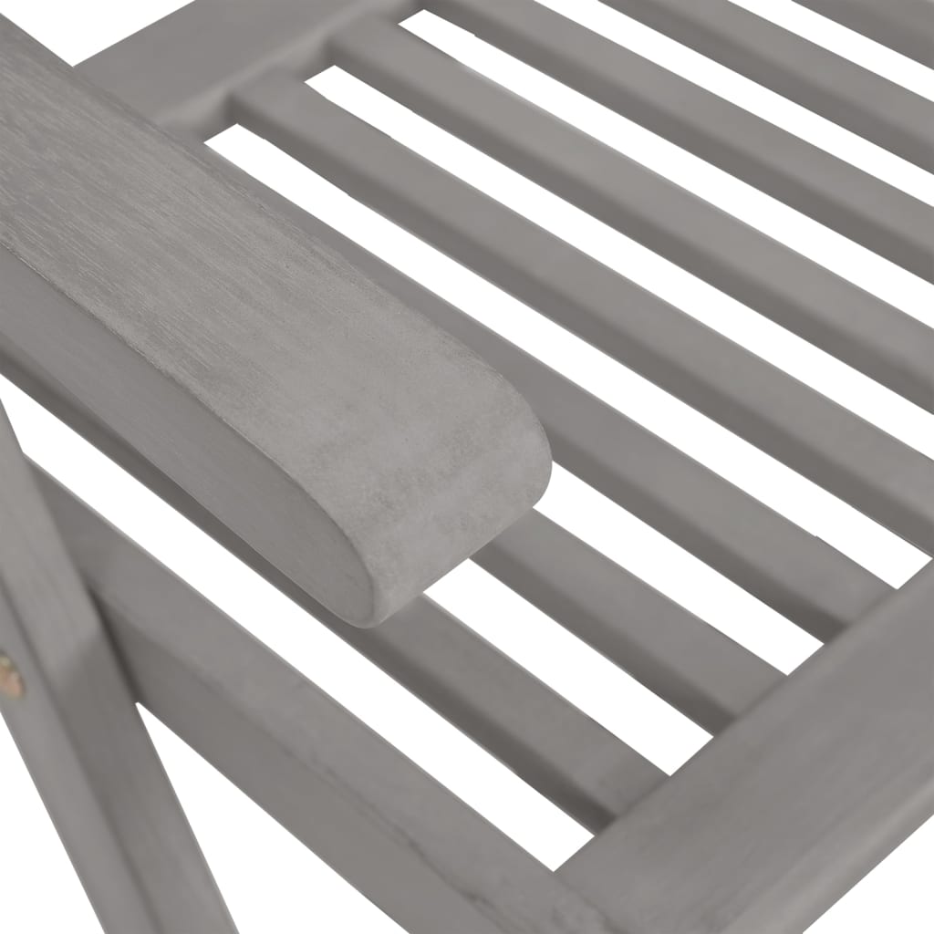 Garden Reclining Chairs 2 pcs Grey Solid Wood Acacia