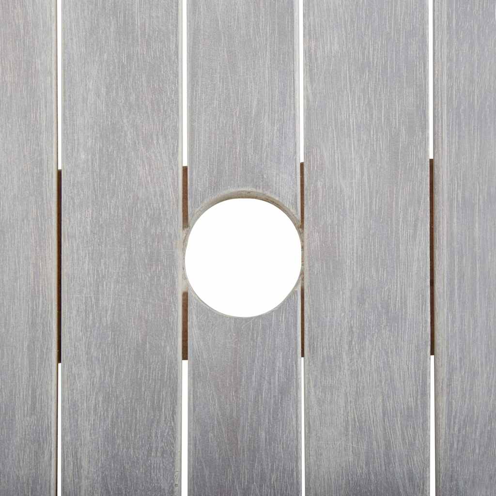 7 Piece Outdoor Dining Set Grey Solid Acacia Wood