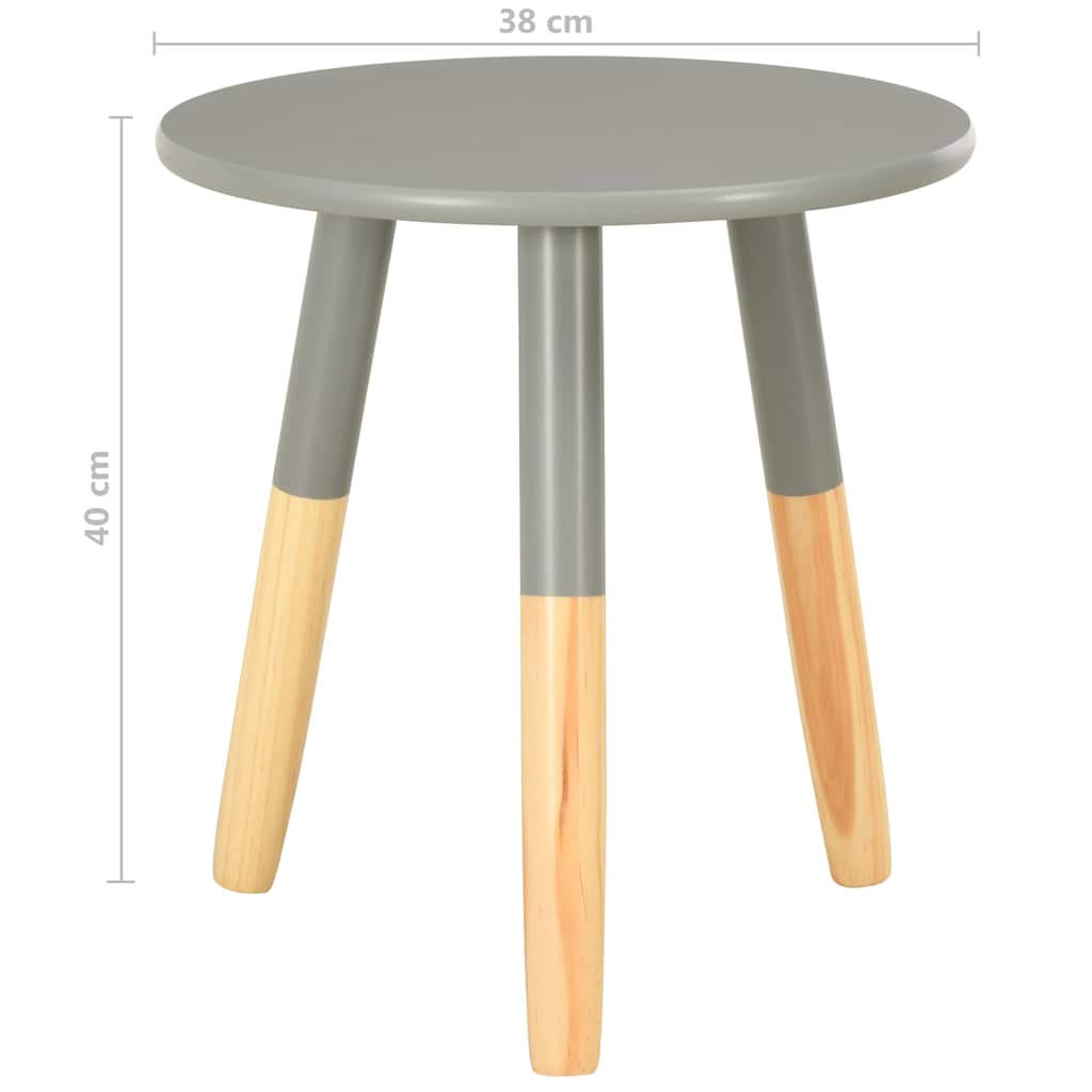 Side Tables 2 pcs Grey Solid Pinewood
