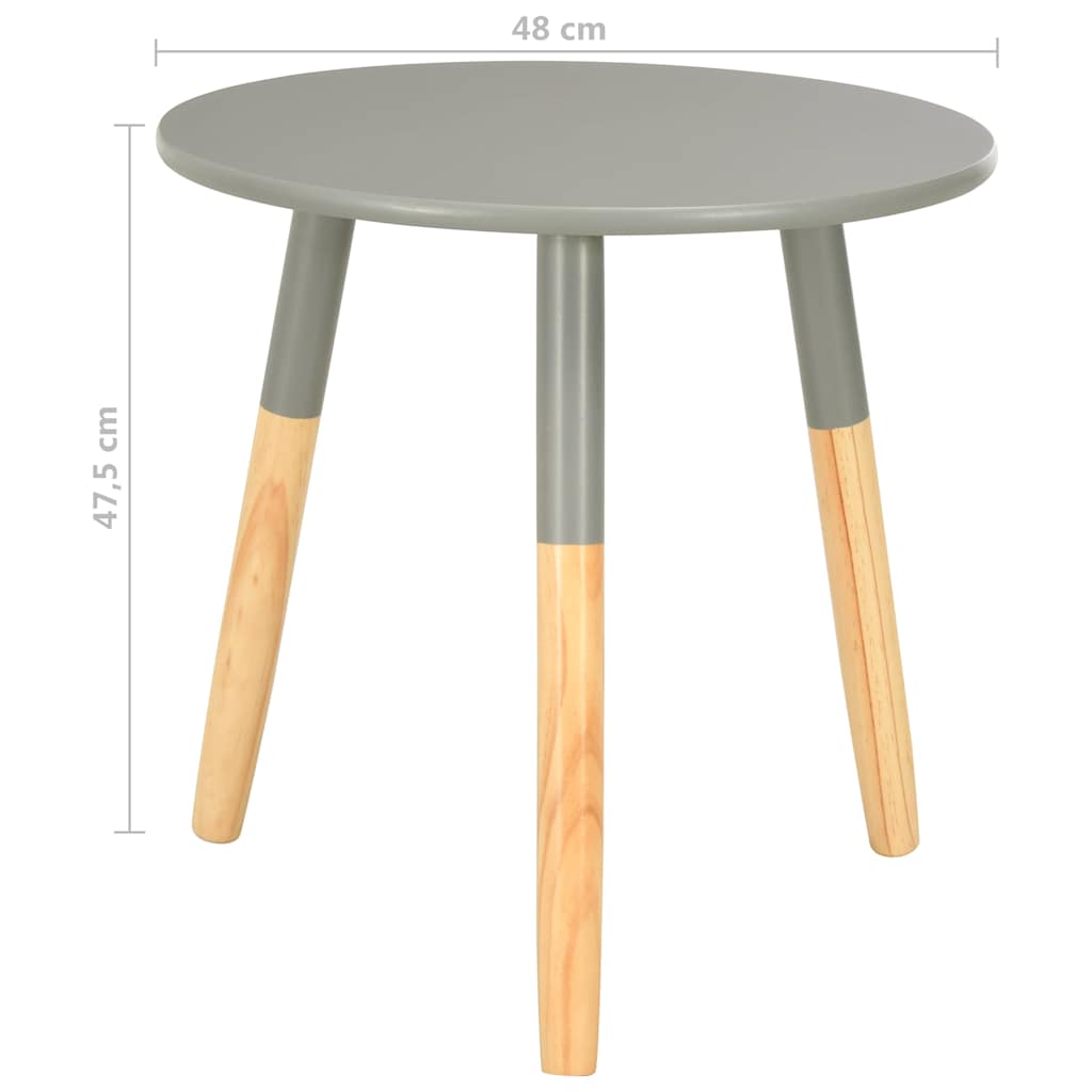 Side Tables 2 pcs Grey Solid Pinewood