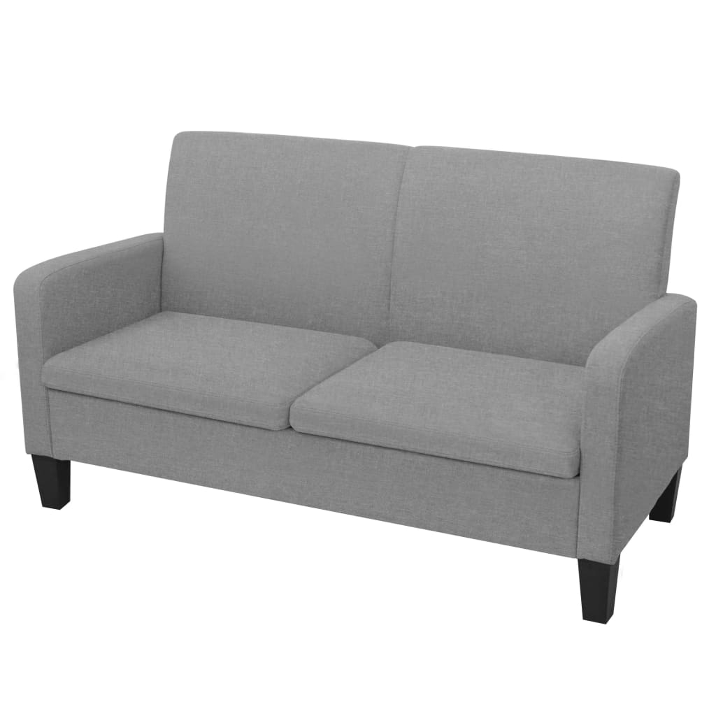 2 Piece Sofa Set Fabric Light Grey