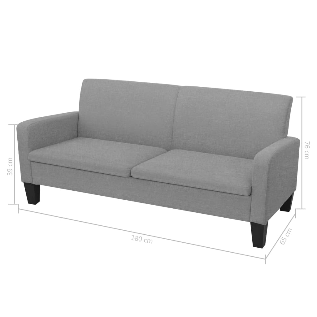2 Piece Sofa Set Fabric Light Grey
