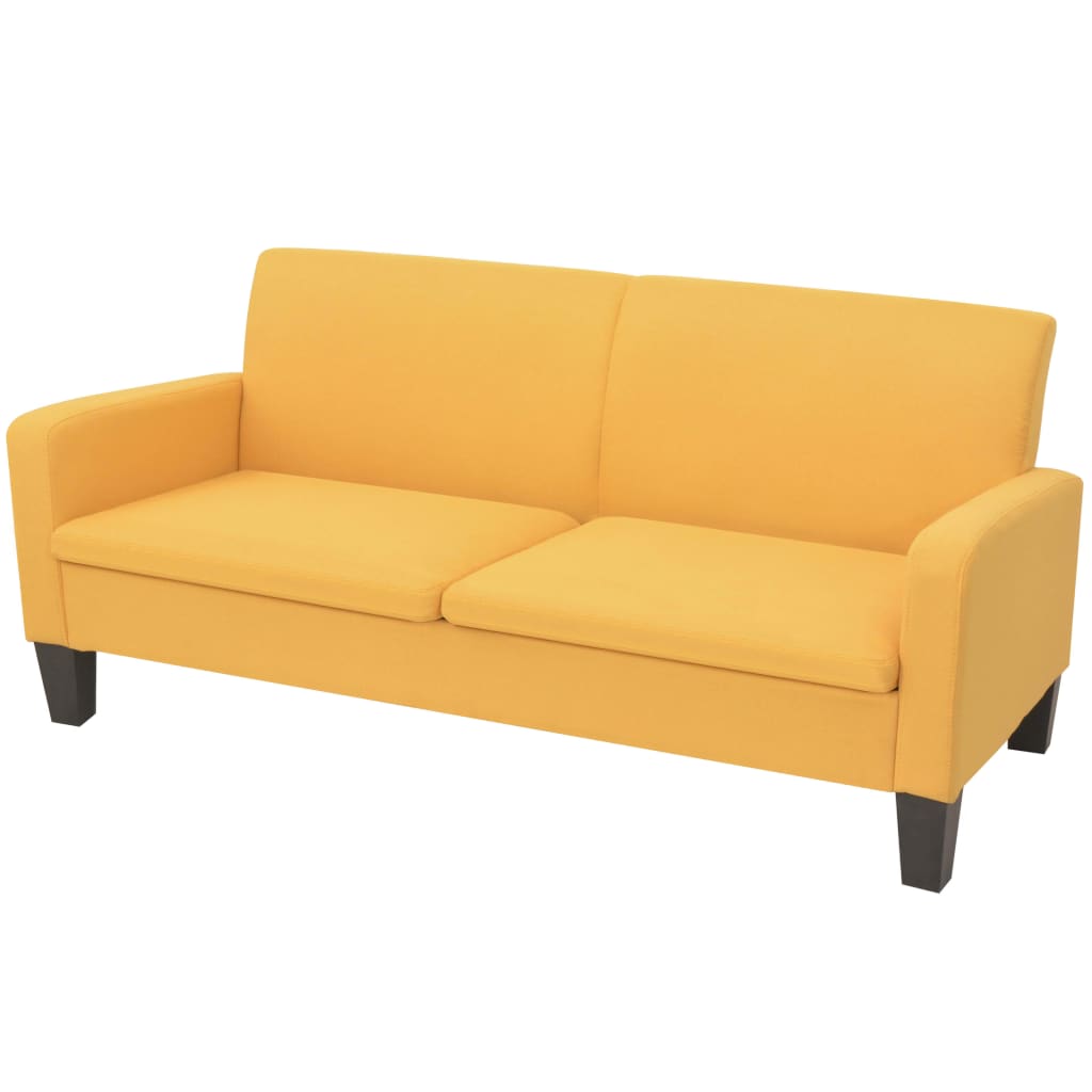 2 Piece Sofa Set Fabric Yellow
