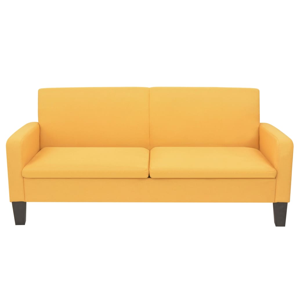 2 Piece Sofa Set Fabric Yellow