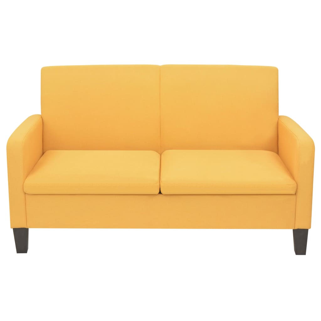 2 Piece Sofa Set Fabric Yellow