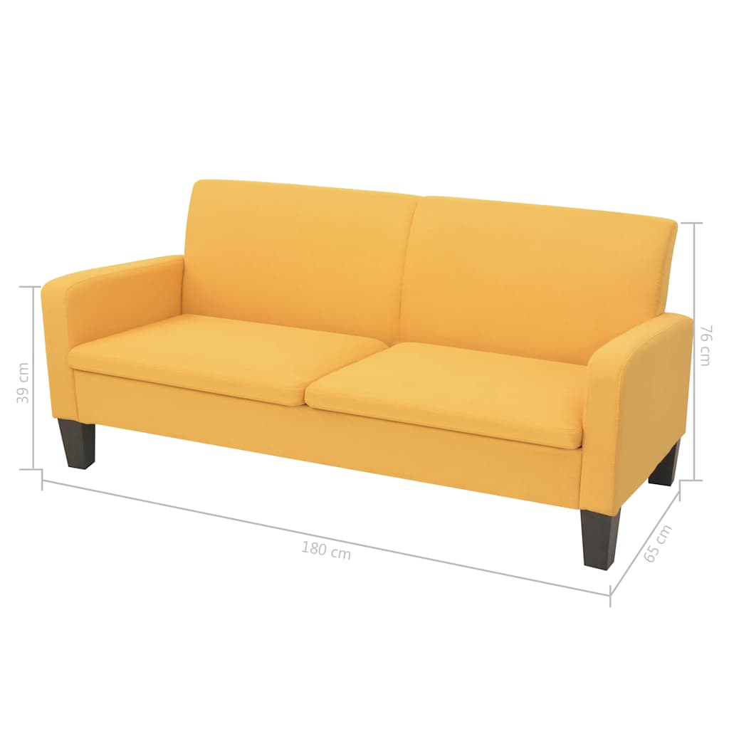 2 Piece Sofa Set Fabric Yellow