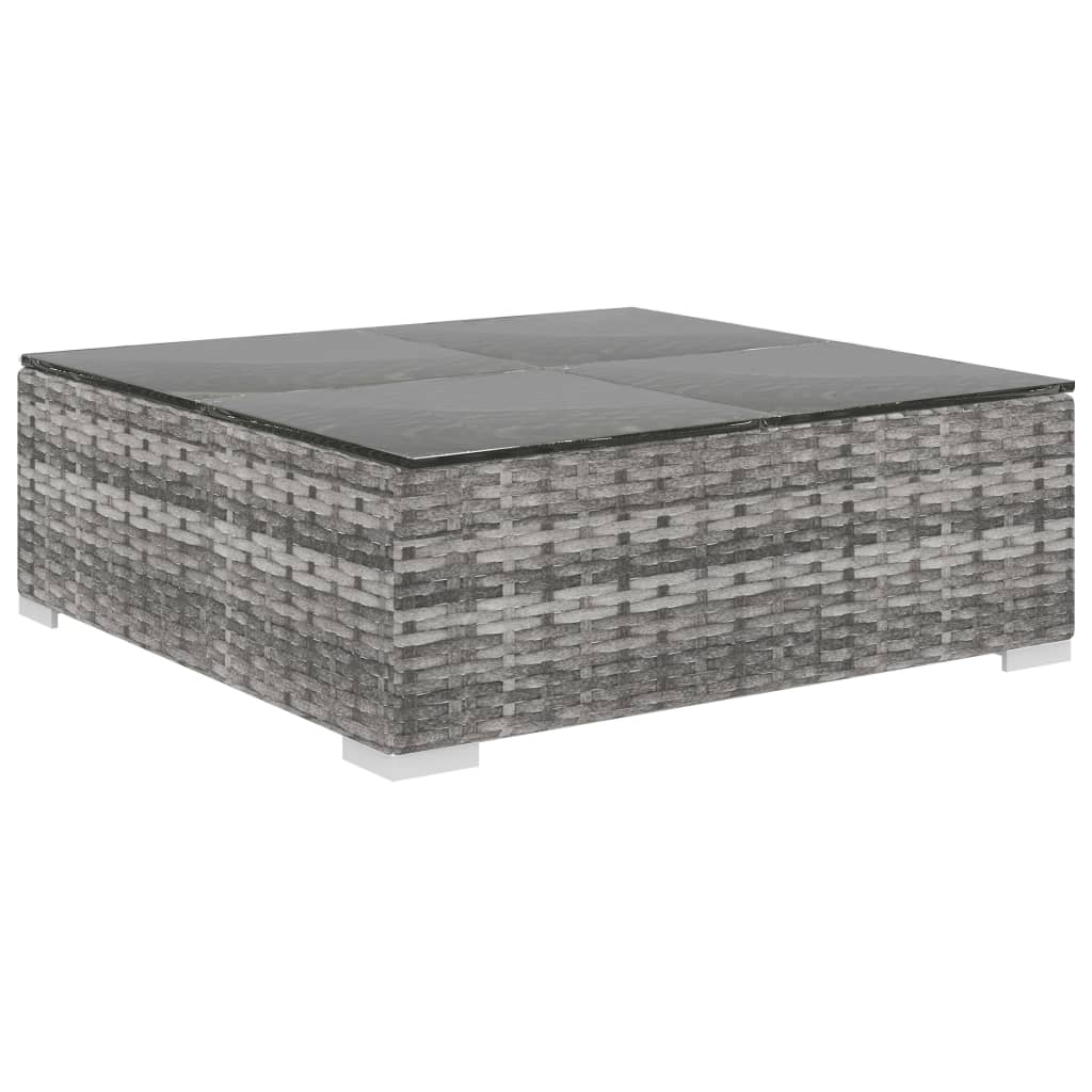 9 Piece Garden Lounge Set with Cushions Poly Rattan Grey