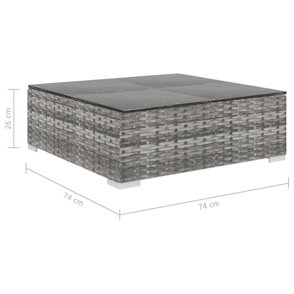 9 Piece Garden Lounge Set with Cushions Poly Rattan Grey