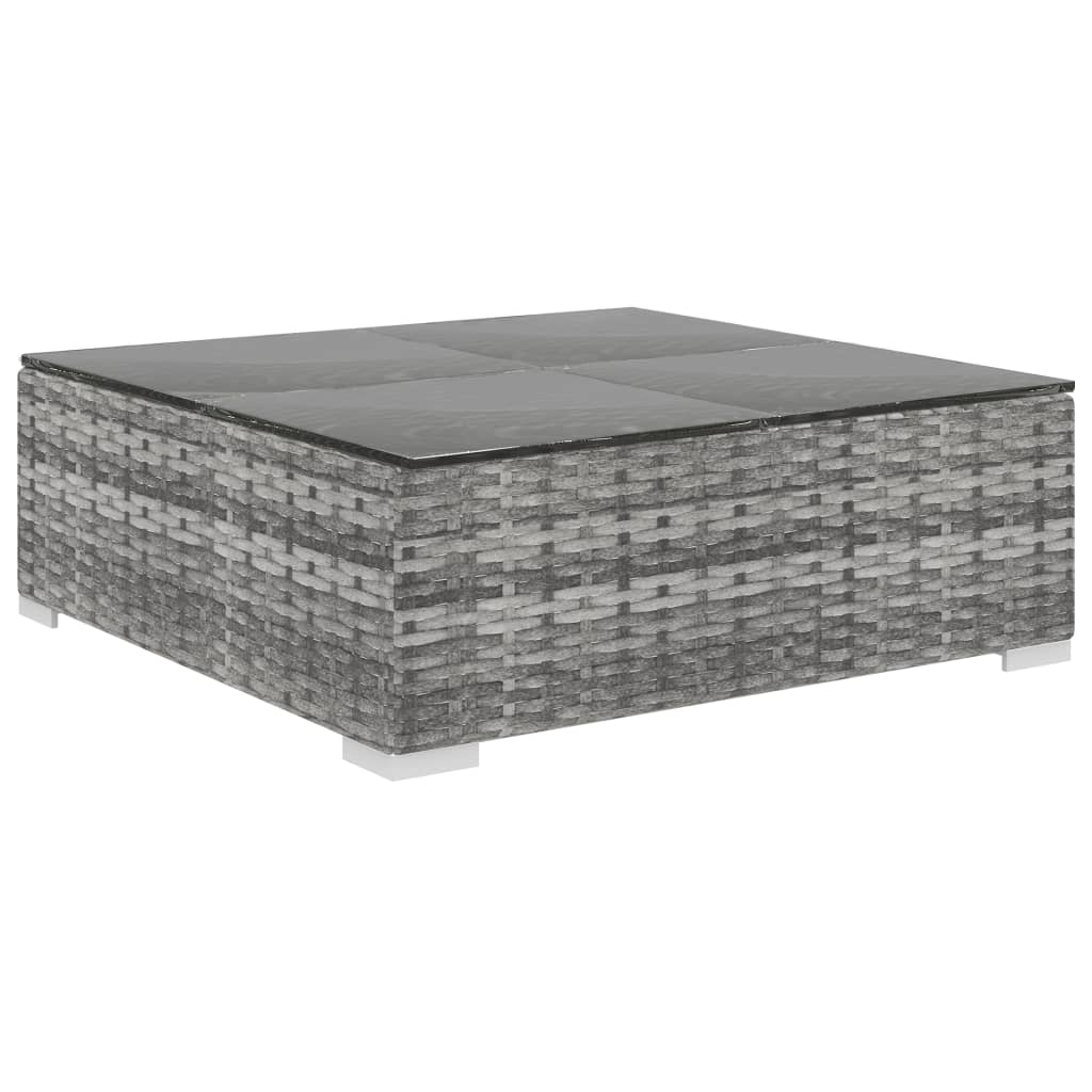 9 Piece Garden Lounge Set with Cushions Poly Rattan Grey