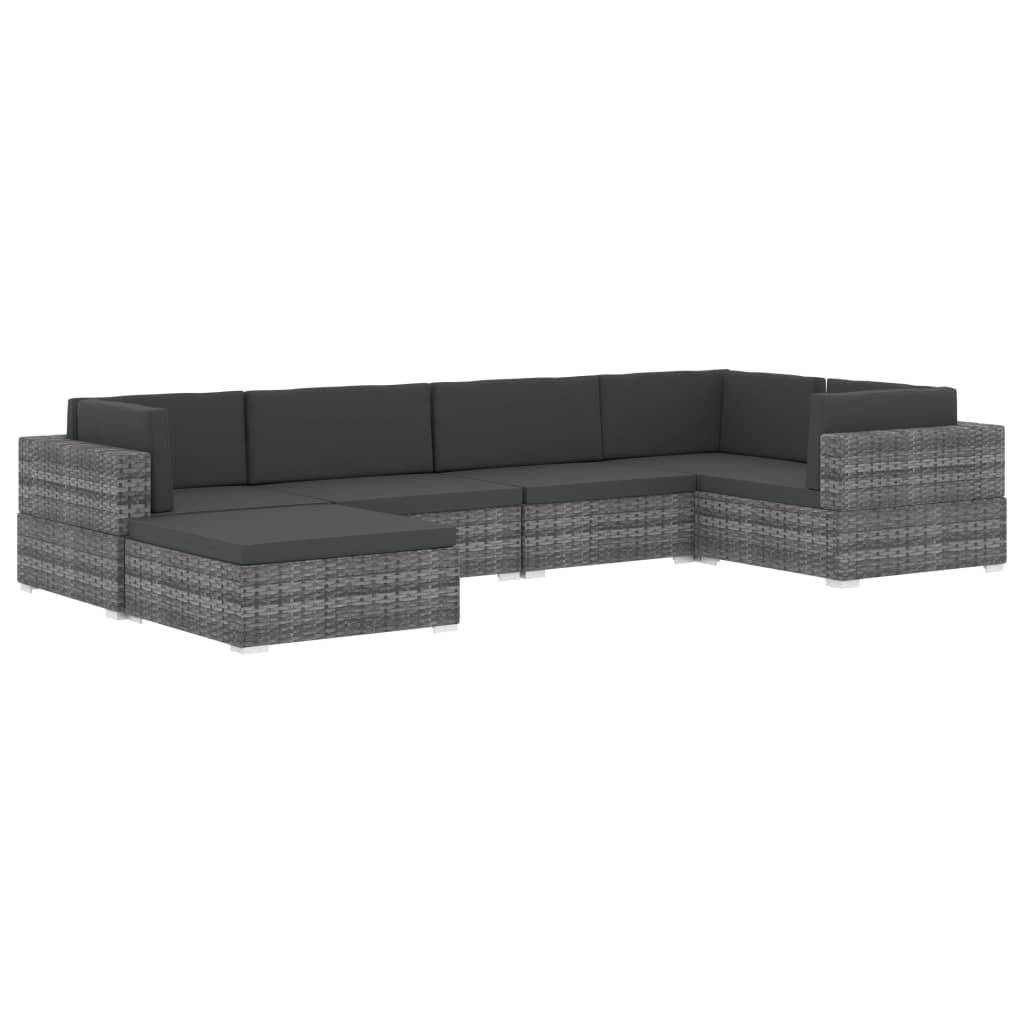 Sectional Corner Chair 1 pc with Cushions Poly Rattan Brown