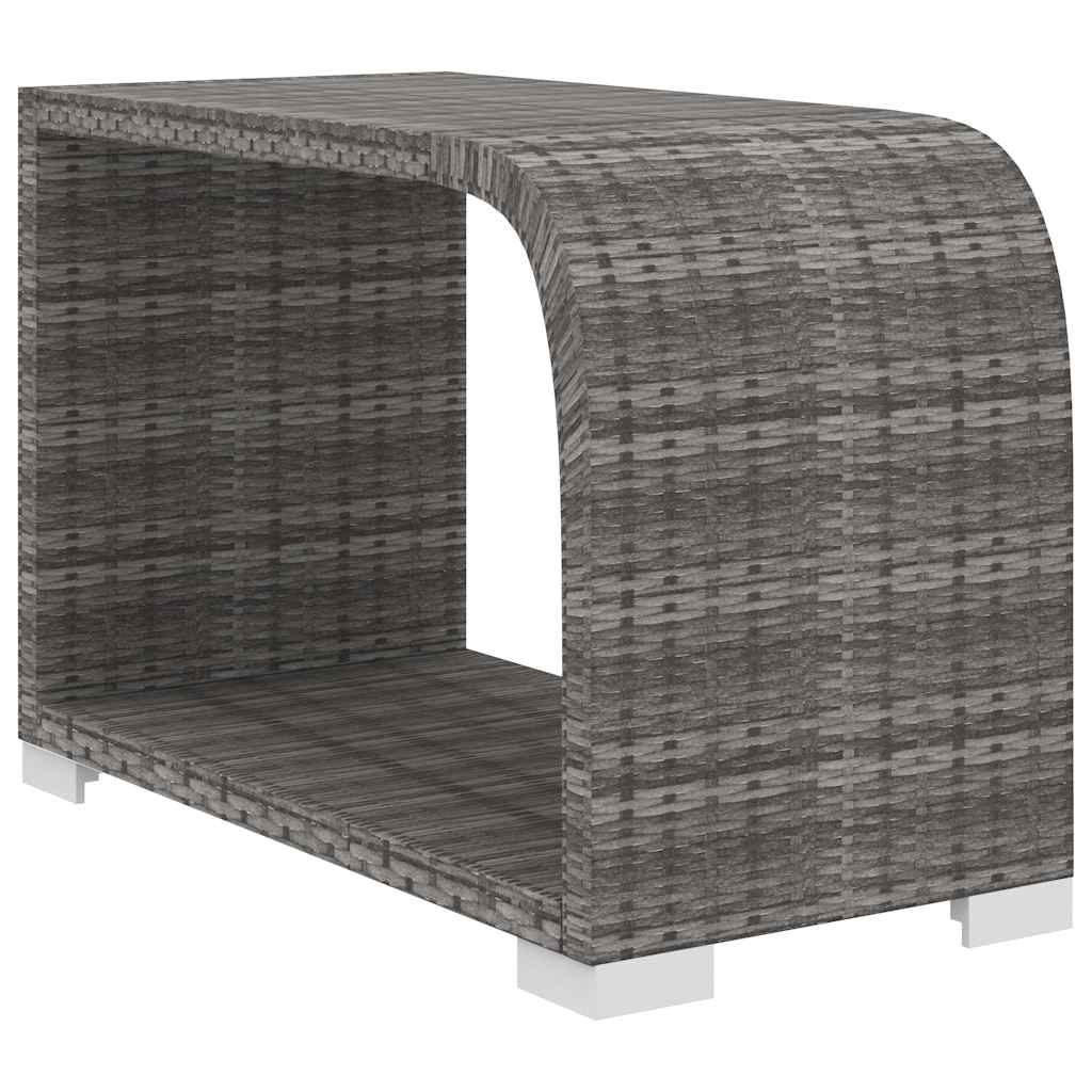 10 Piece Garden Lounge Set with Cushions Poly Rattan Grey