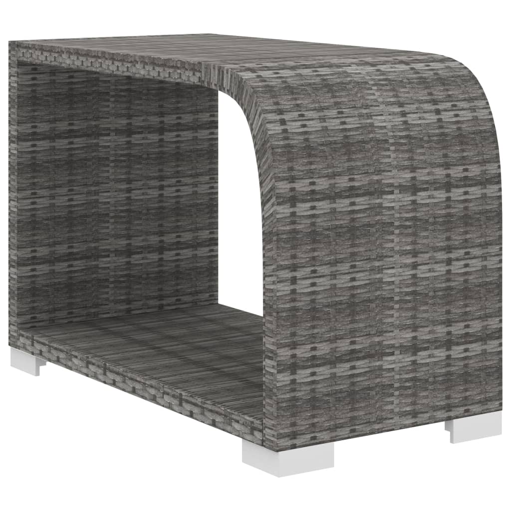 8 Piece Garden Lounge Set with Cushions Poly Rattan Grey